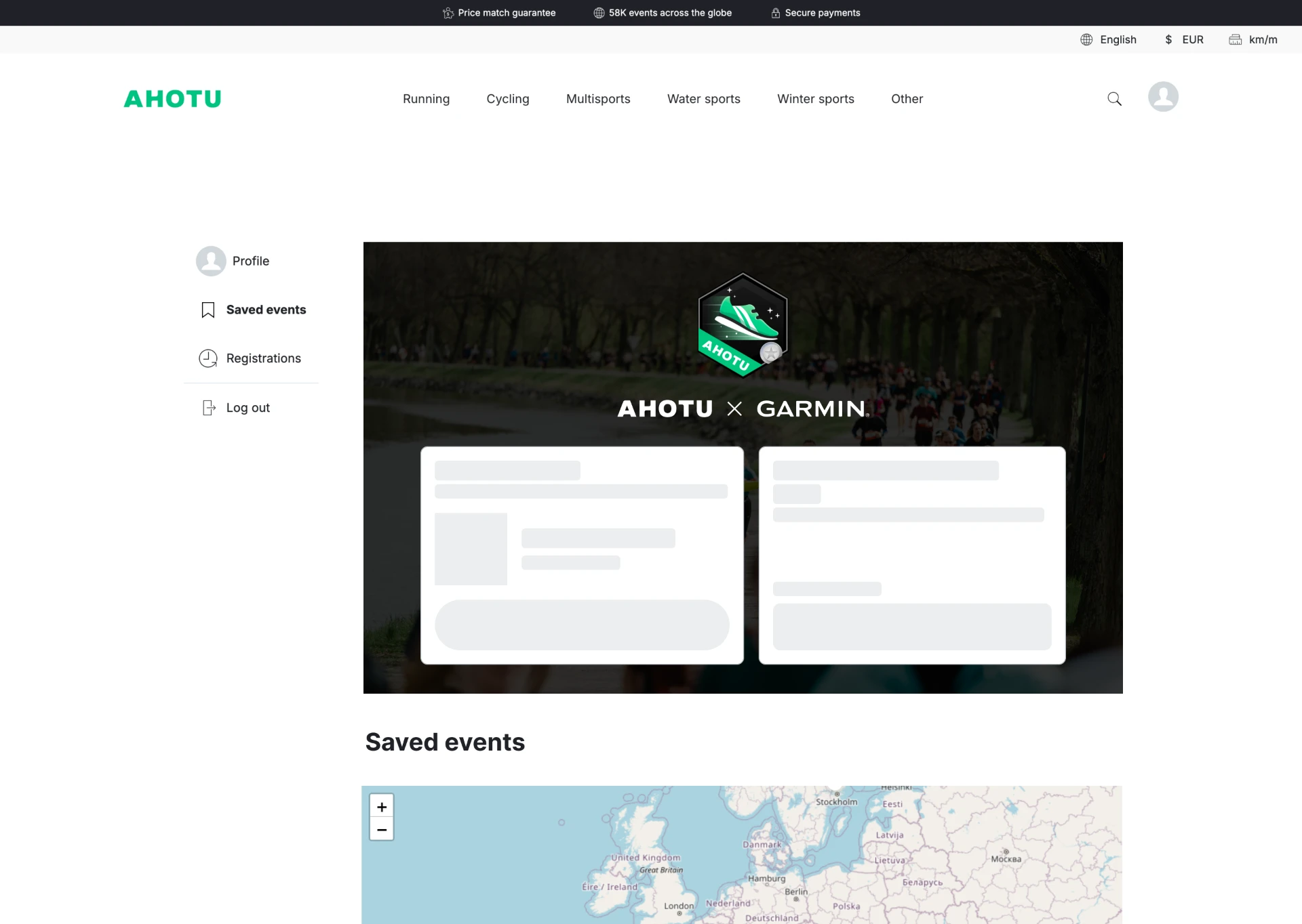 Profile page in its loading state