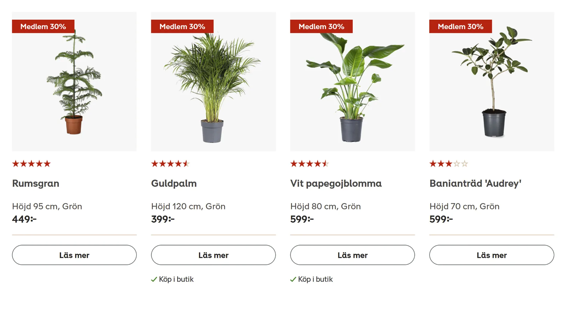 Plantagen product grid