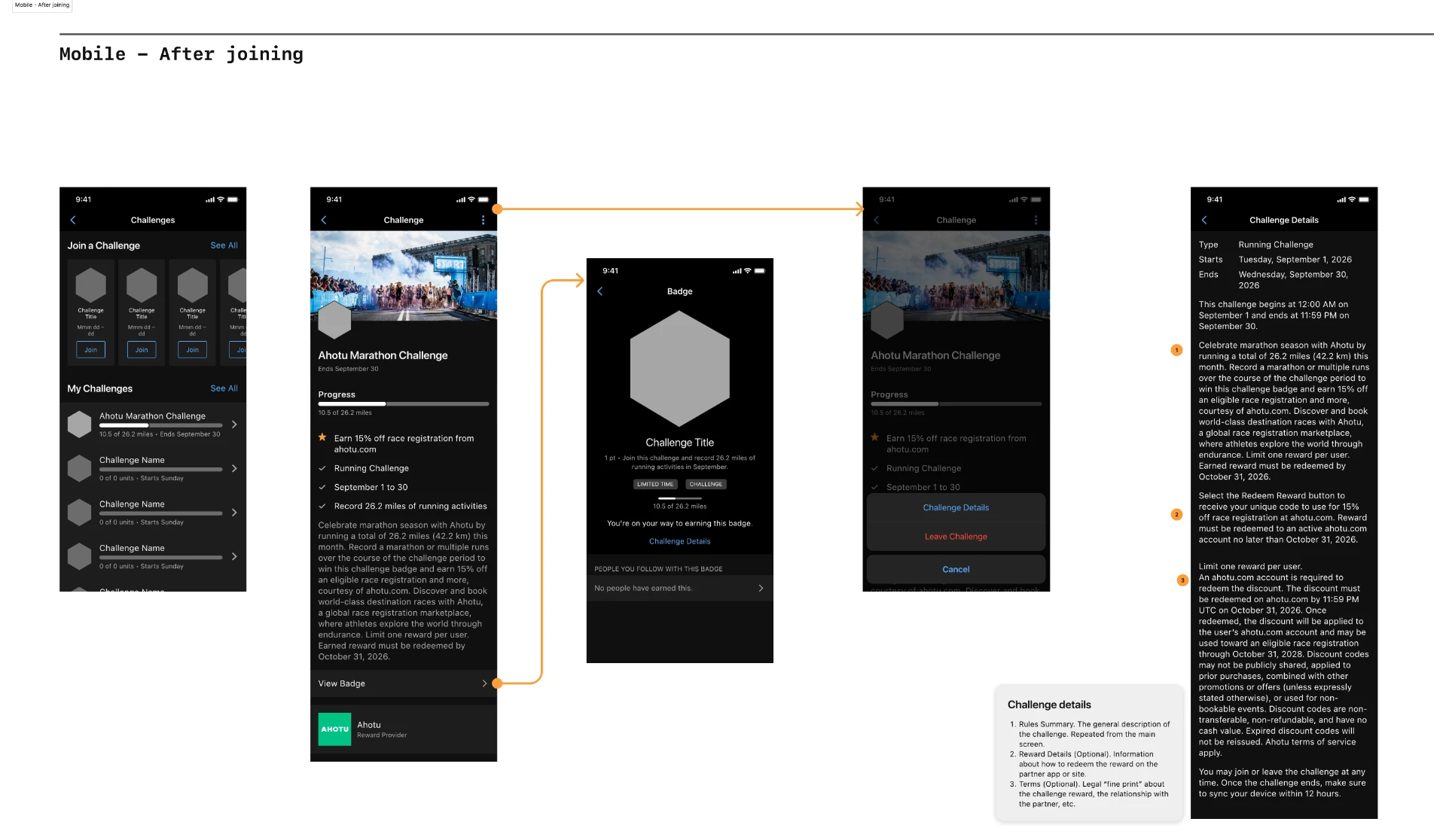Garmin Connect flow while the challenge is in progress