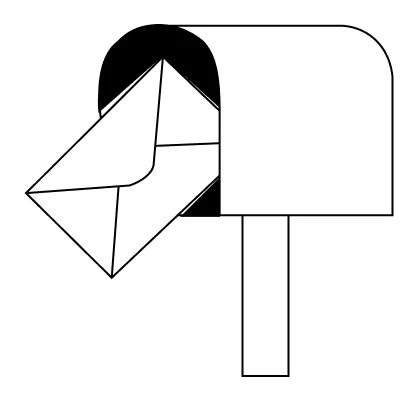 Mailbox icon with envelope